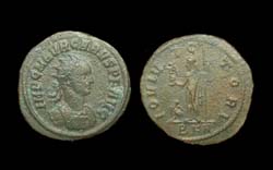 Carus, Antoninianus, Jupiter Victor reverse